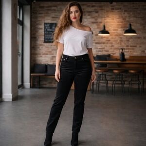 Newport News  Jeanology Collection Black Stretch Velvet  Pants